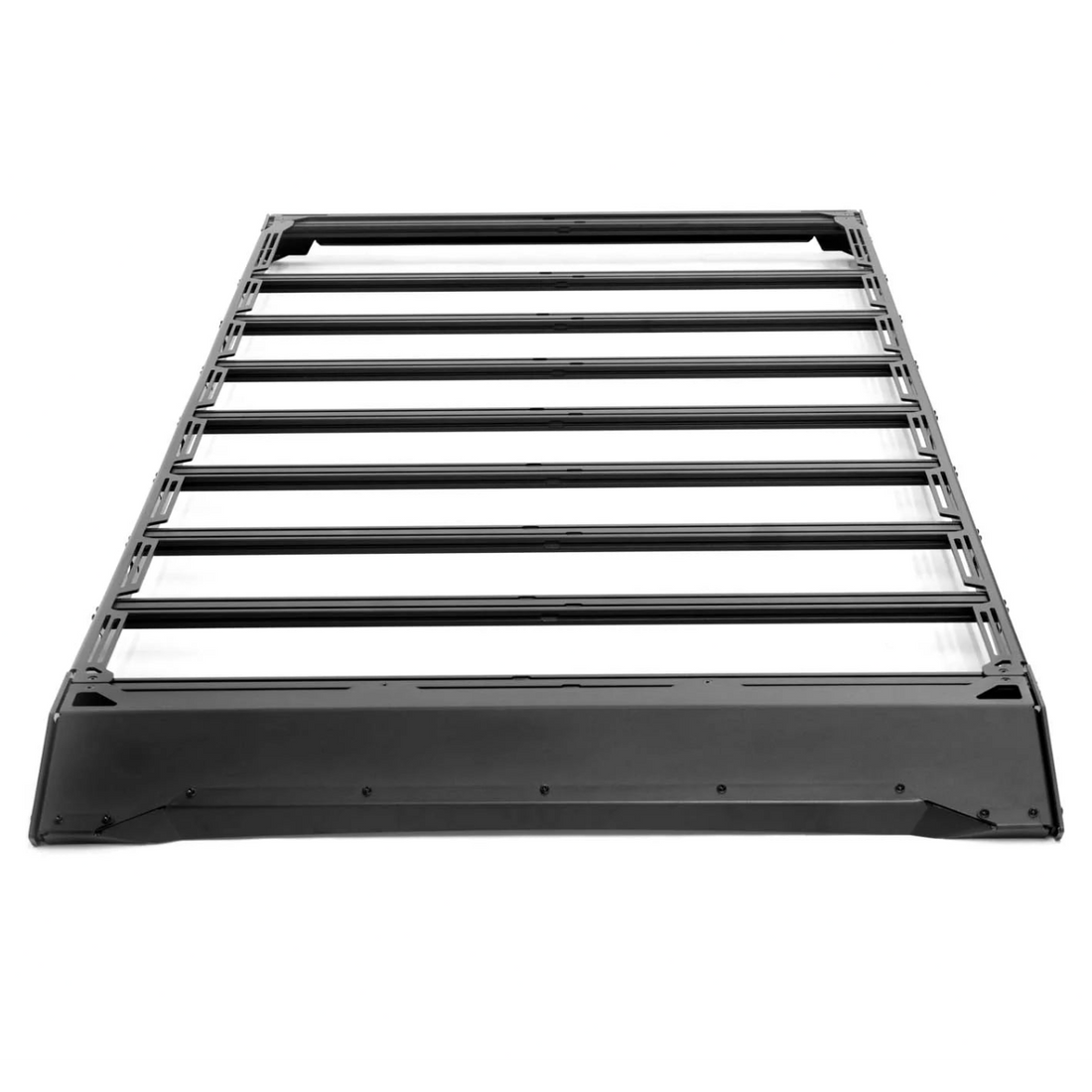 Black metal roof rack on a white background