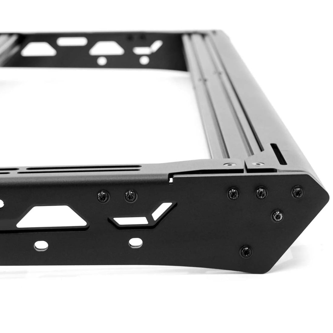 Black metal frame on a white background