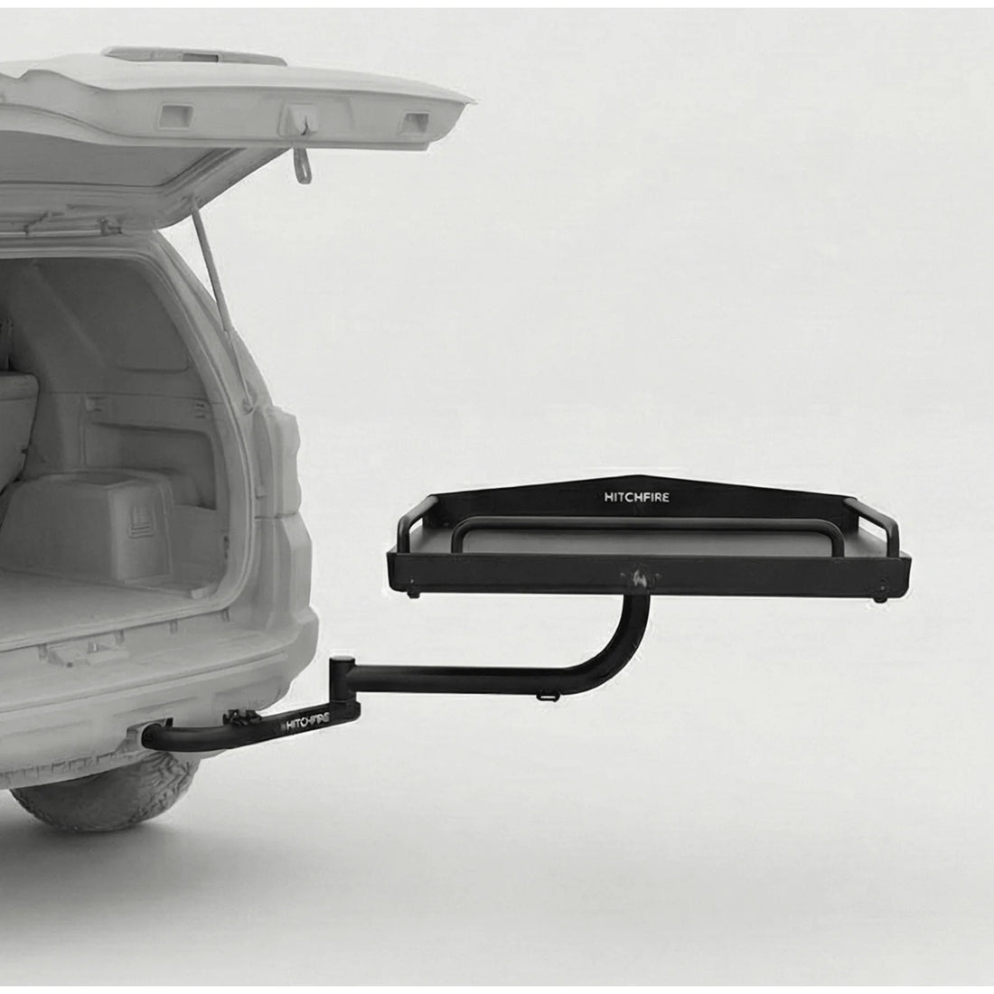 HitchFire Ledge XL swing-out cargo platform on a 2 inch hitch, view 3