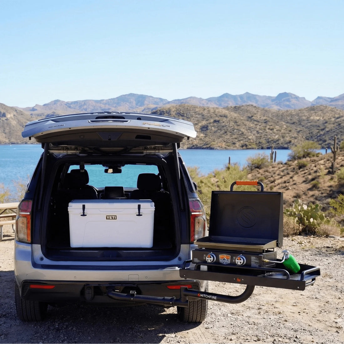 HitchFire Ledge XL swing-out cargo platform on a 2 inch hitch, view 5