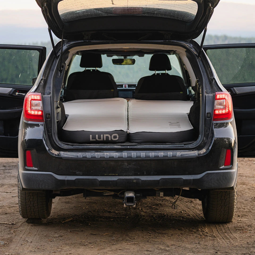 Luno Car Camping Mattress for Subaru Outback (80 x 53 in) installed and in use