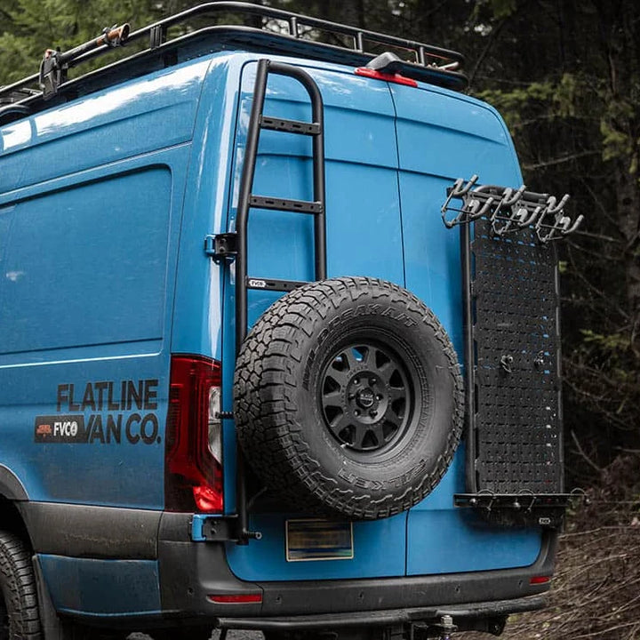 Flatline Sprinter Tire Carrier + Ladder with 180 Hinges image 2