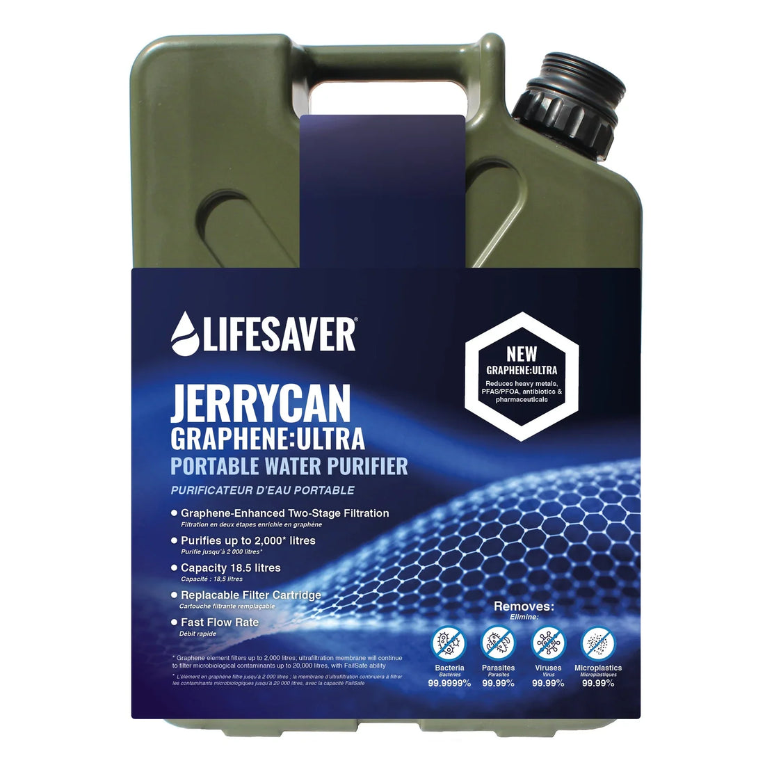 LifeSaver Jerrycan Graphene:Ultra portable water purifier in Green