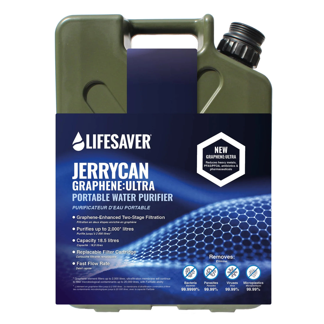 LifeSaver Jerrycan Graphene:Ultra portable water purifier in Green