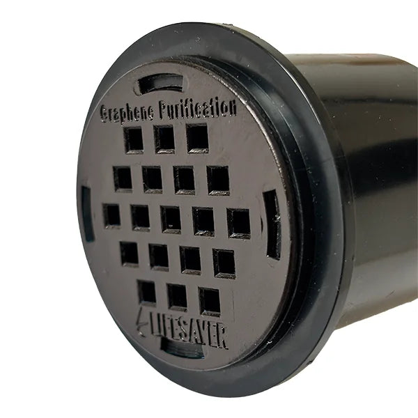 Close-up of the Graphene:Ultra cartridge end cap with the Graphene Purification inlet grille