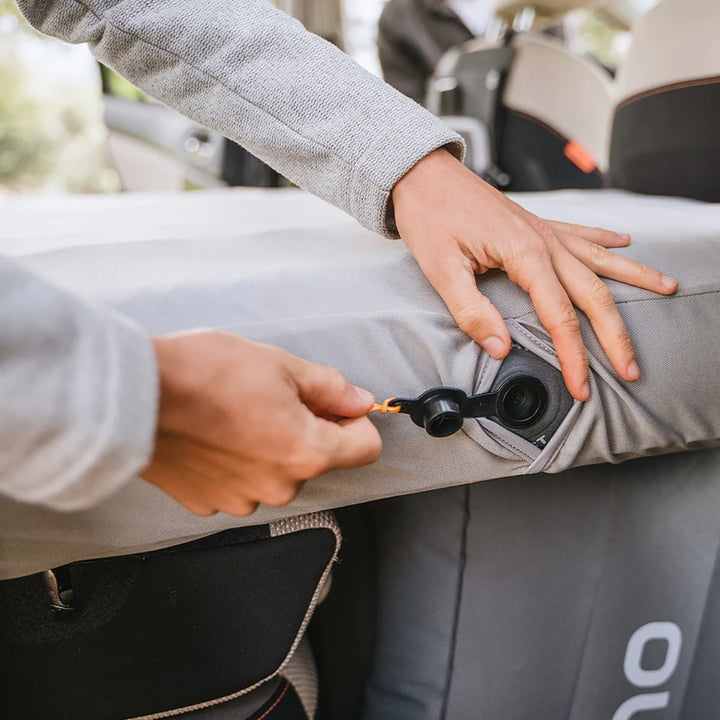 Luno fitted sheet on a compact or mid-size SUV vehicle mattress, view 2