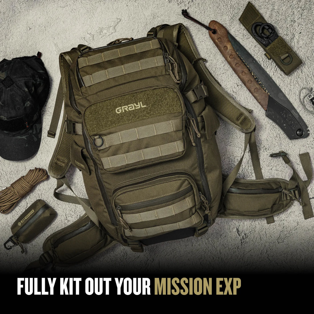 Mission EXP Backpack kitted out with G-Mod pouches and gear