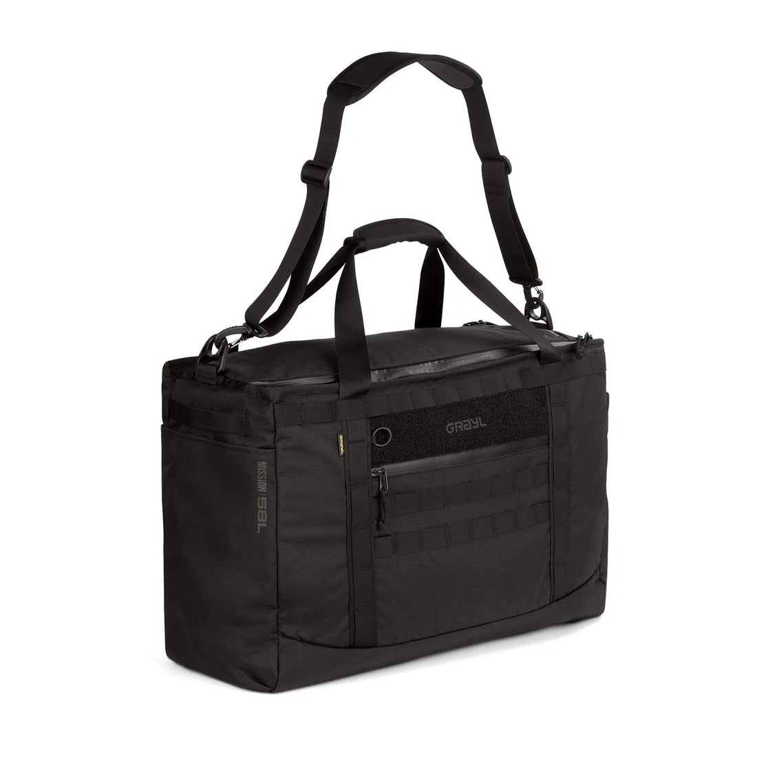 GRAYL Mission Tote 58L in Covert Black, front view