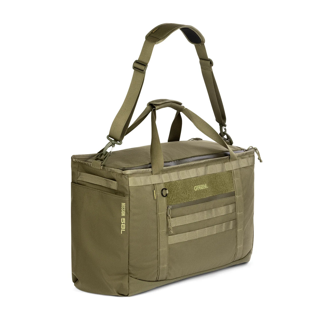 GRAYL Mission Tote 58L in Olive Drab, front view