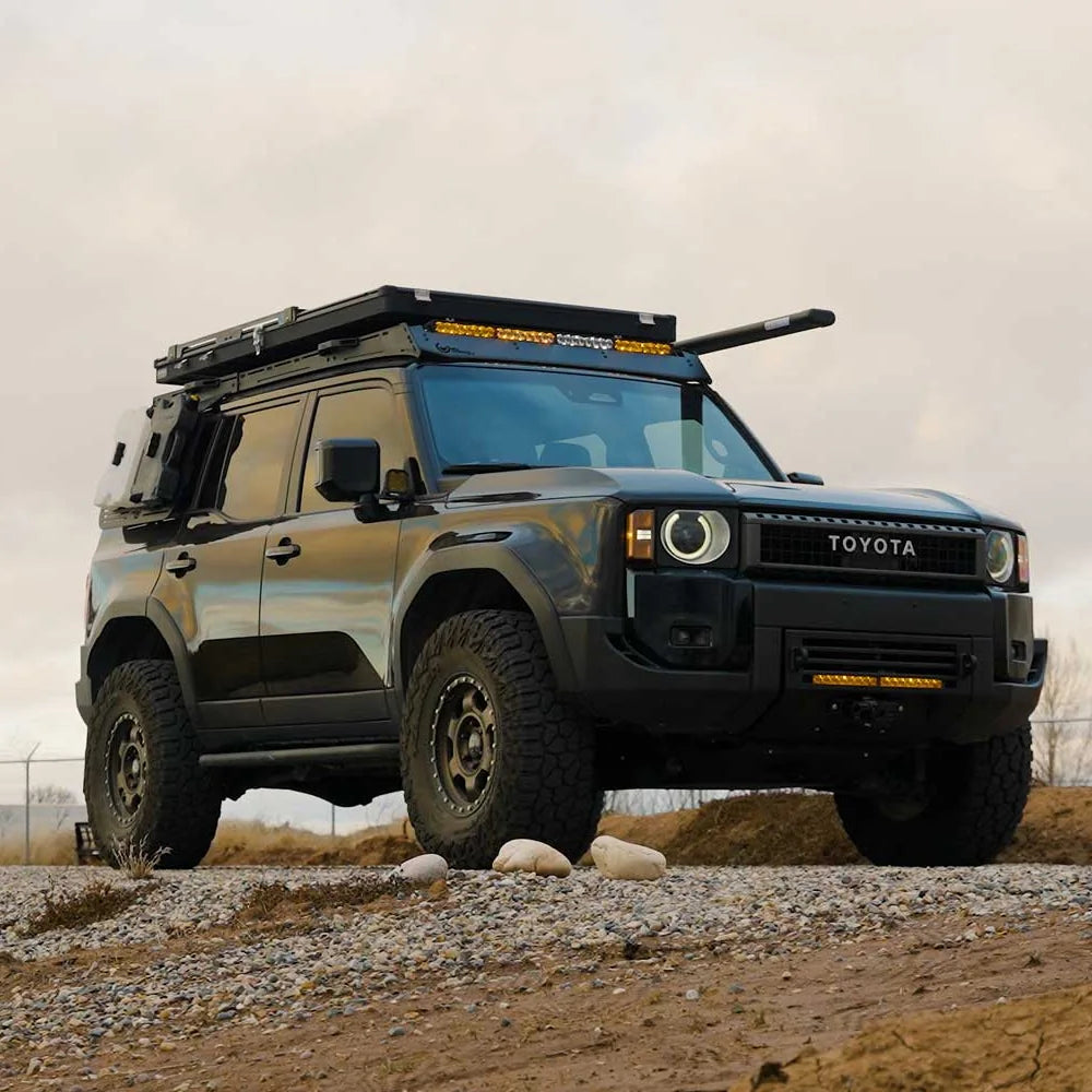 Land Cruiser 250 with CBI Covert bumper parked on gravel