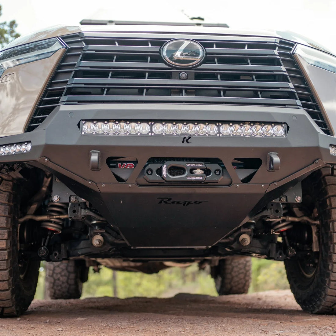 GX550 with Rago bumper and skid plate on a trail