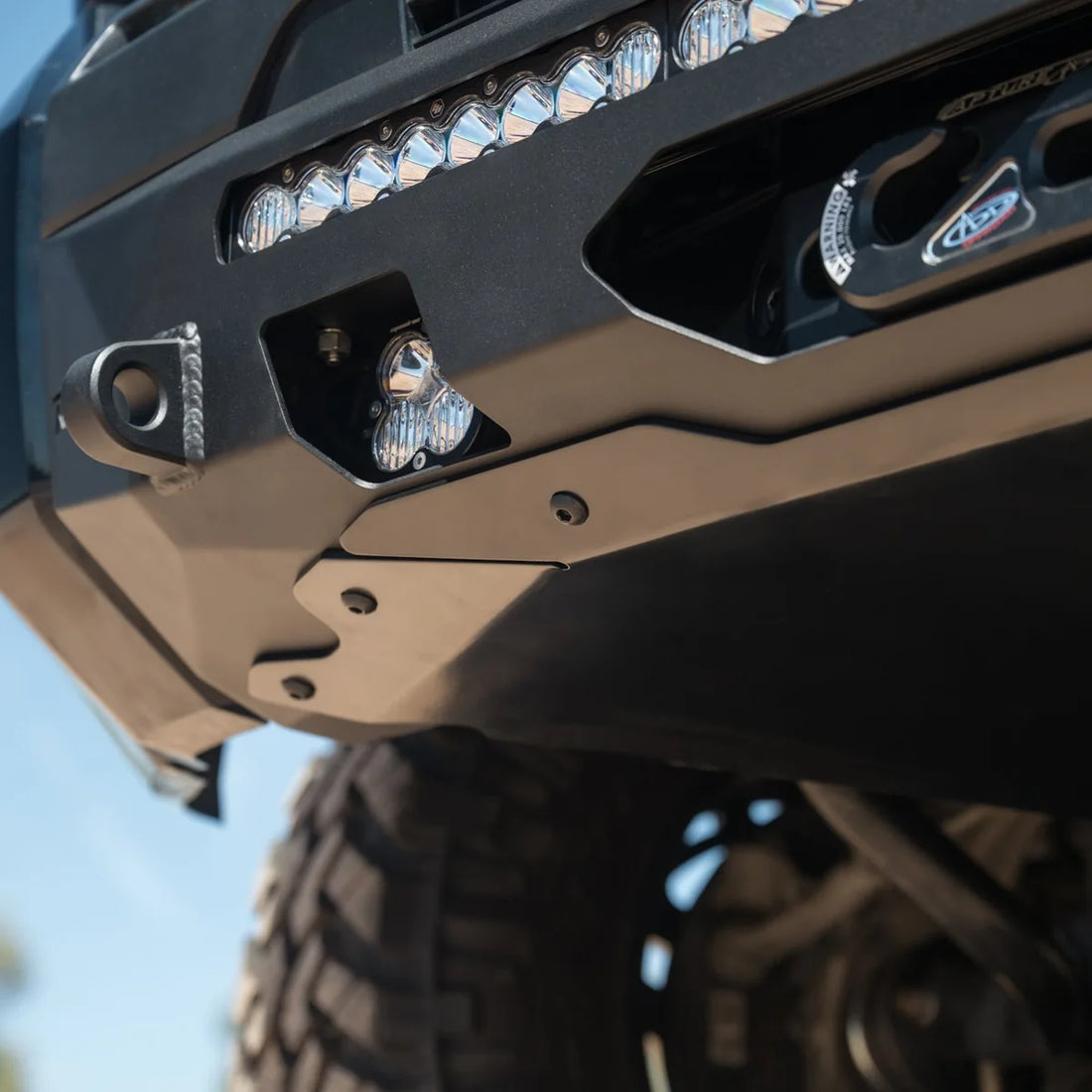 Rago skid plate under the Rago bumper on a Tundra