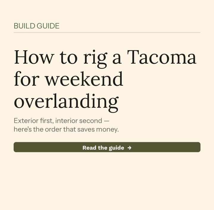 Tacoma overlanding build guide promo banner
