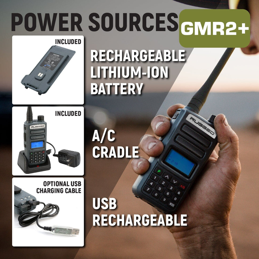 GMR2 Plus - 2W GMRS Handheld Radio - 2 Pack