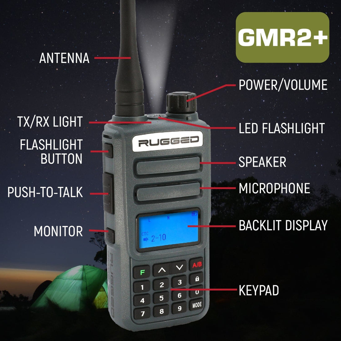 GMR2 Plus - 2W GMRS Handheld Radio - 2 Pack