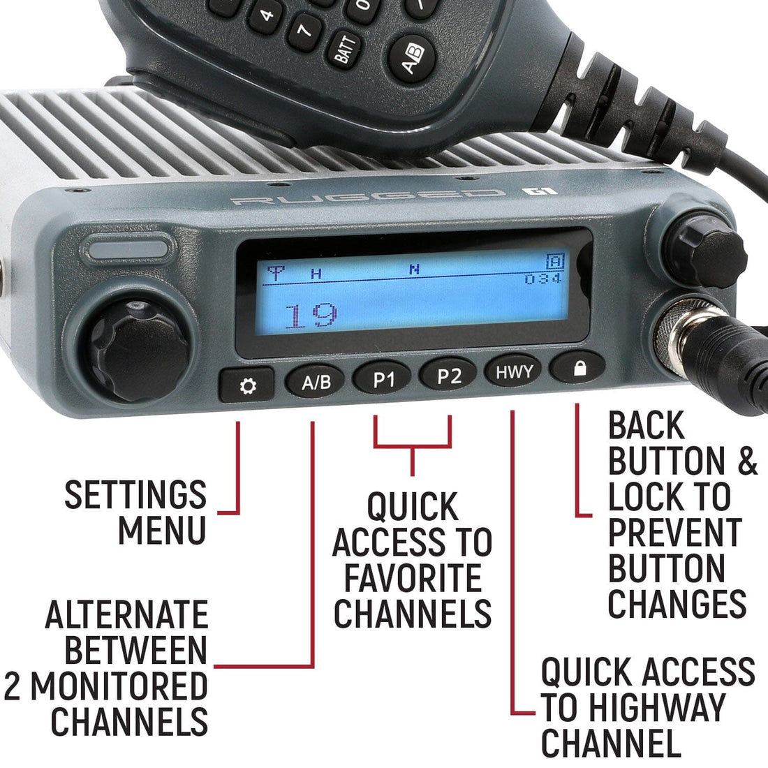 G1 Adventure Series Radio Kit - 40W Waterproof GMRS Mobile Radio with Antenna
