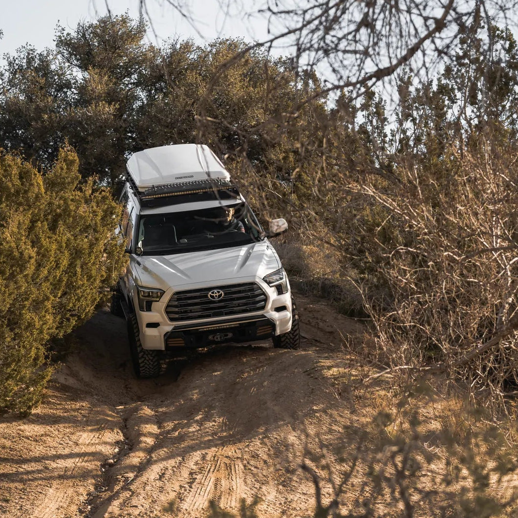 Prinsu Pro roof rack on 2023+ Toyota Sequoia desert trail lifestyle