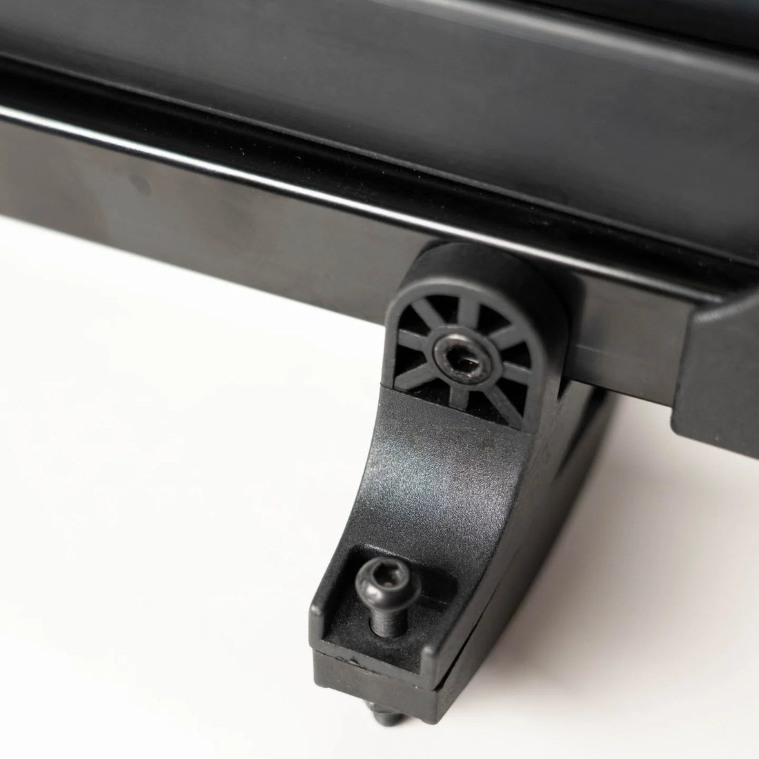 Close-up of Squall6 ski rack on a white background