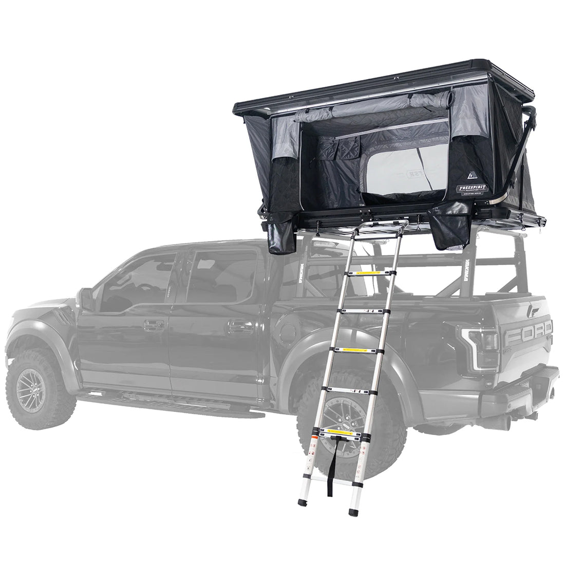 pop-up tent on Ford F-150 bed rack