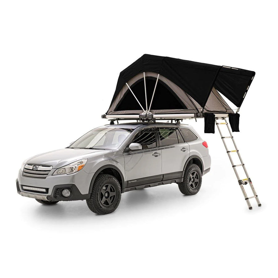 55" tent on roof of Subaru Outback